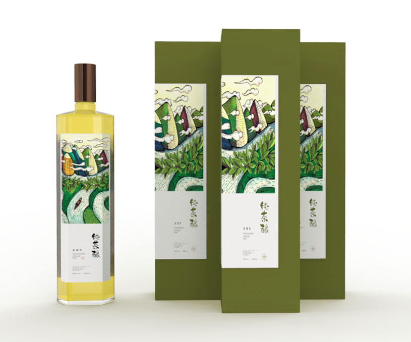纯茶酿 酒包装 酒类包装设计